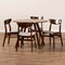 Baxton Studio Philip Light Beige Upholstered and Walnut Wood 5-Piece Dining Set 167-10809-10808 - alternate 6